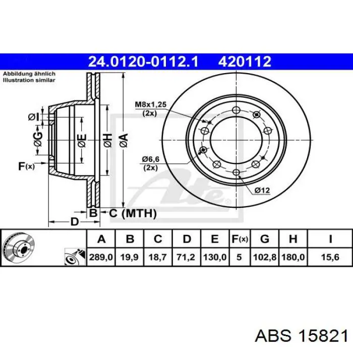 15821 ABS Дискові гальма