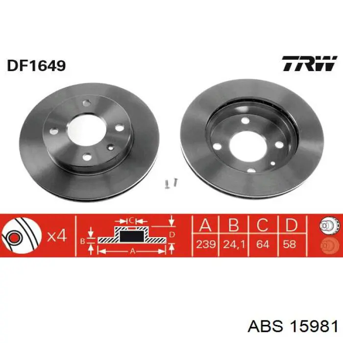 Купити 15981 ABS Ротор гальмівний