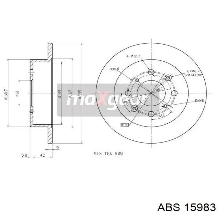 Задні дискові гальма ABS 15983 ціна, від 20.88 USD