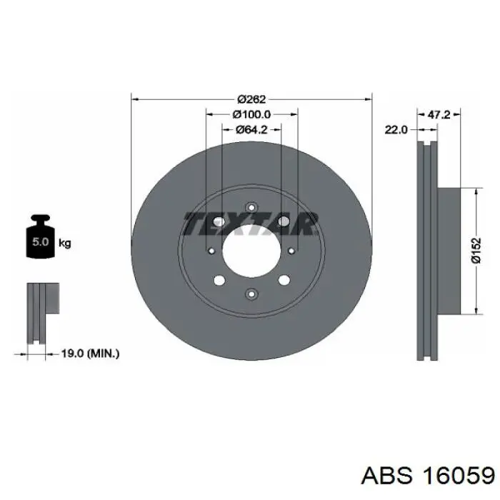 16059 ABS диск гальмівний передній
