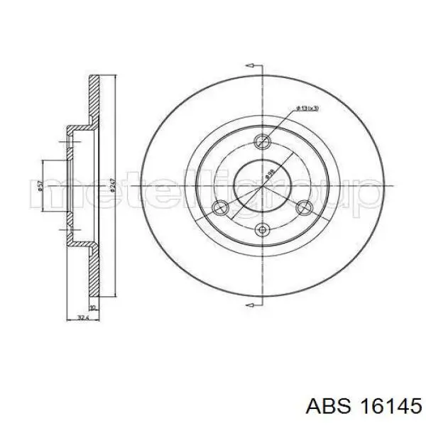 16145 ABS Гальмо дискове переднє