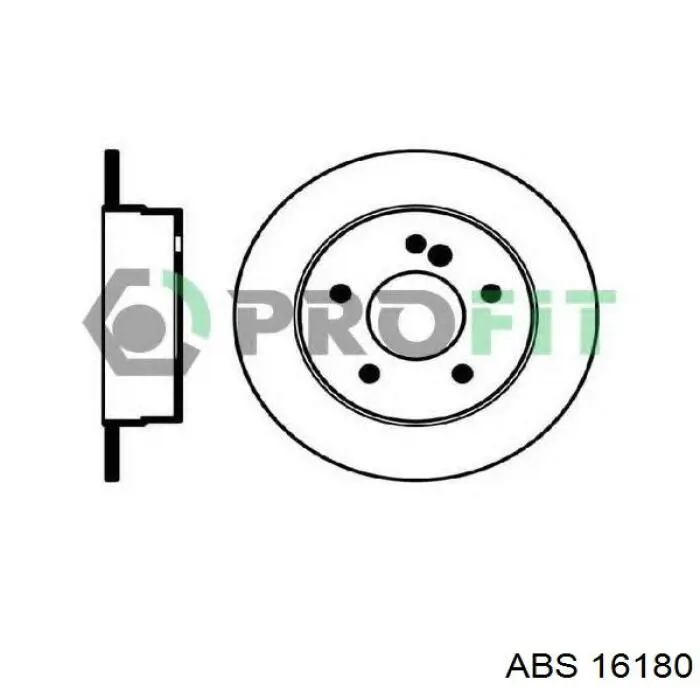 Купити 16180 ABS Диск заднього гальма