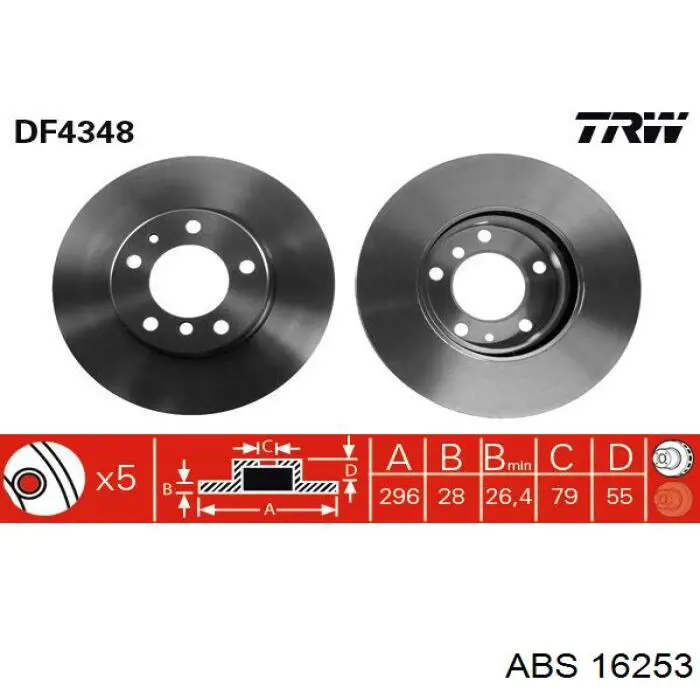 16253 ABS диск гальмівний передній
