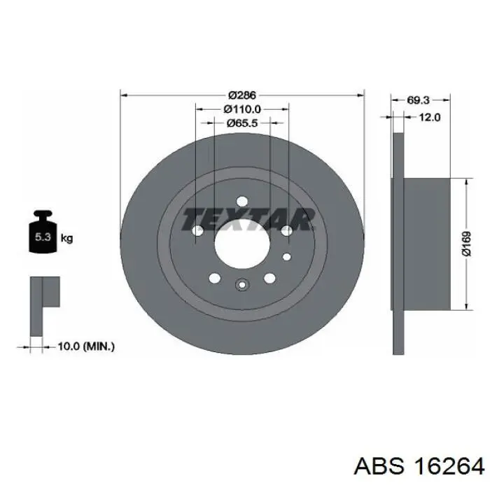16264 ABS диск гальмівний задній