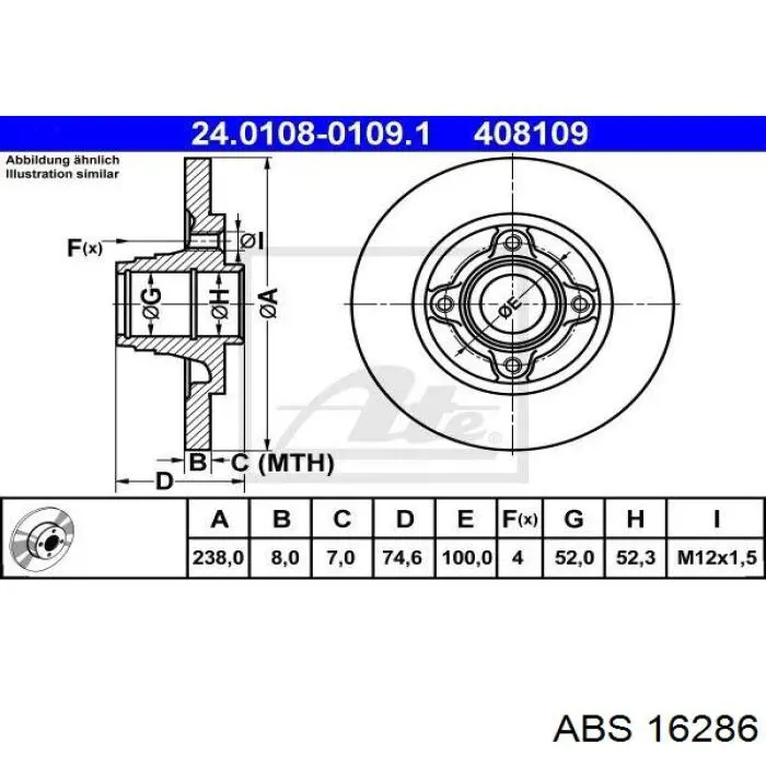 Гальмівні диски 16286 ABS