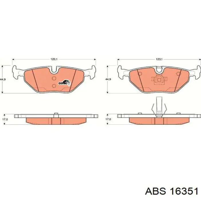 Диск переднього гальма ABS 16351 ціна, від 36.50 USD