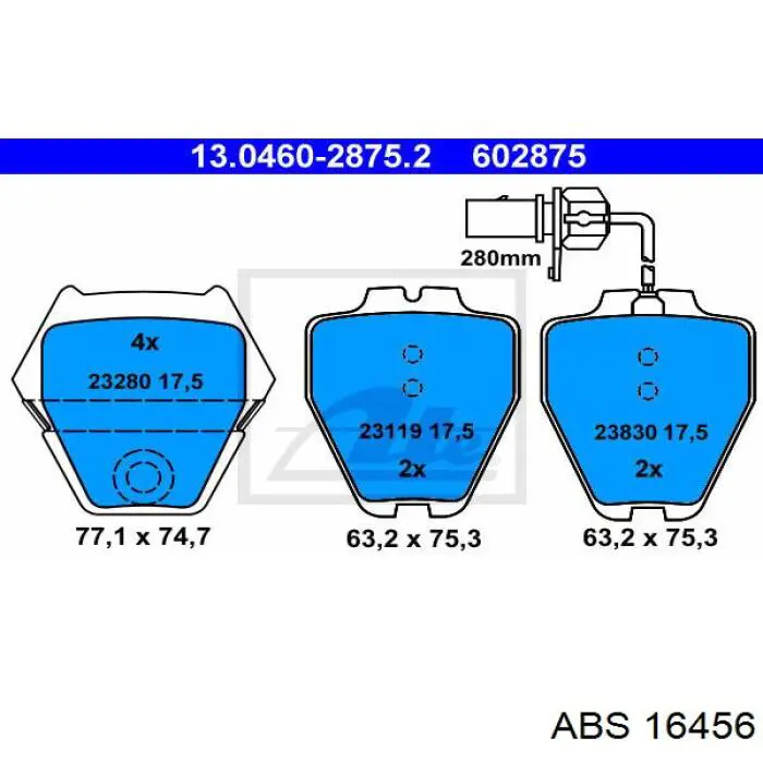 16456 ABS Гальмо дискове переднє