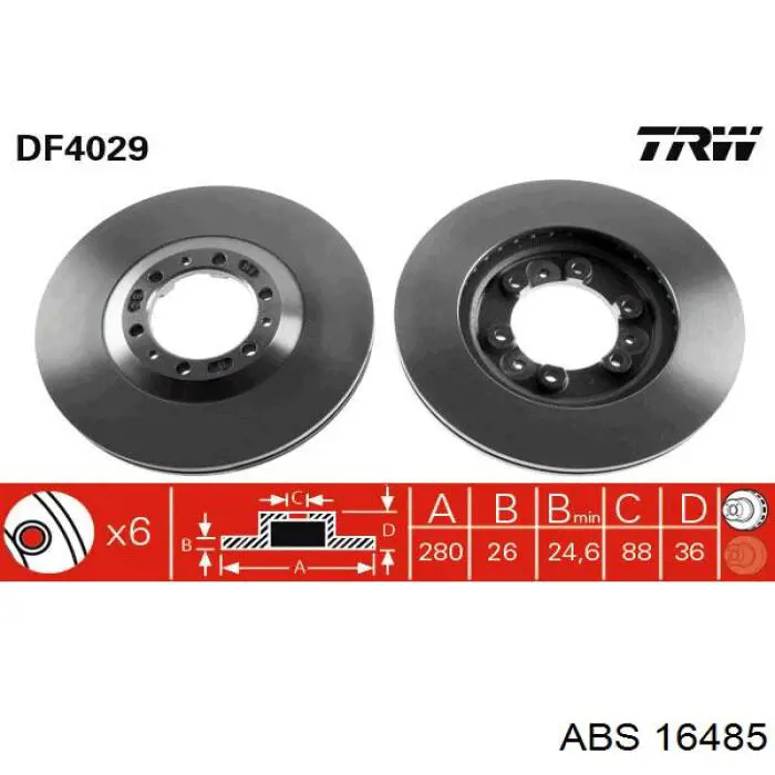 16485 ABS диск гальмівний передній