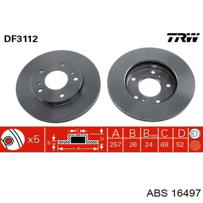 16497 ABS диск гальмівний передній