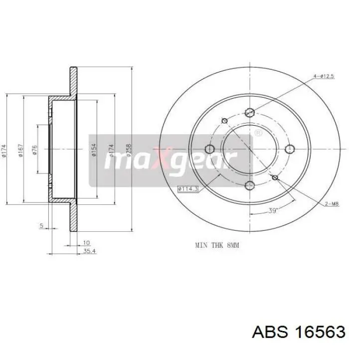 Задні дискові гальма ABS 16563 ціна, від 22.20 USD