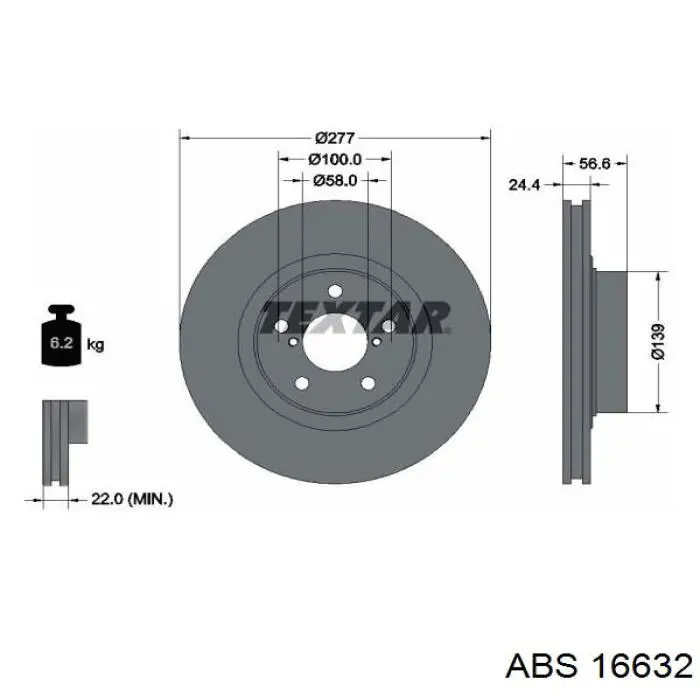 16632 ABS диск гальмівний передній