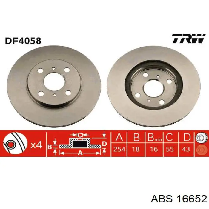 16652 ABS Гальмо дискове переднє