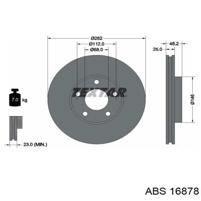 16878 ABS диск гальмівний передній