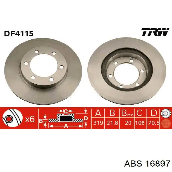 16897 ABS диск гальмівний передній