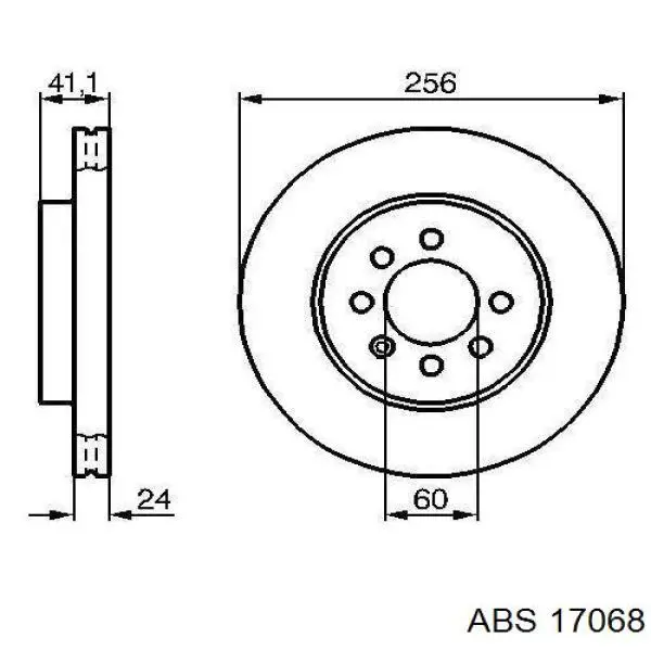Диск переднього гальма ABS 17068 ціна, від 30.06 USD