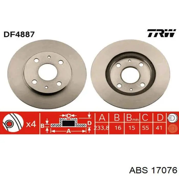 17076 ABS диск гальмівний передній