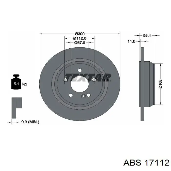 17112 ABS диск гальмівний задній