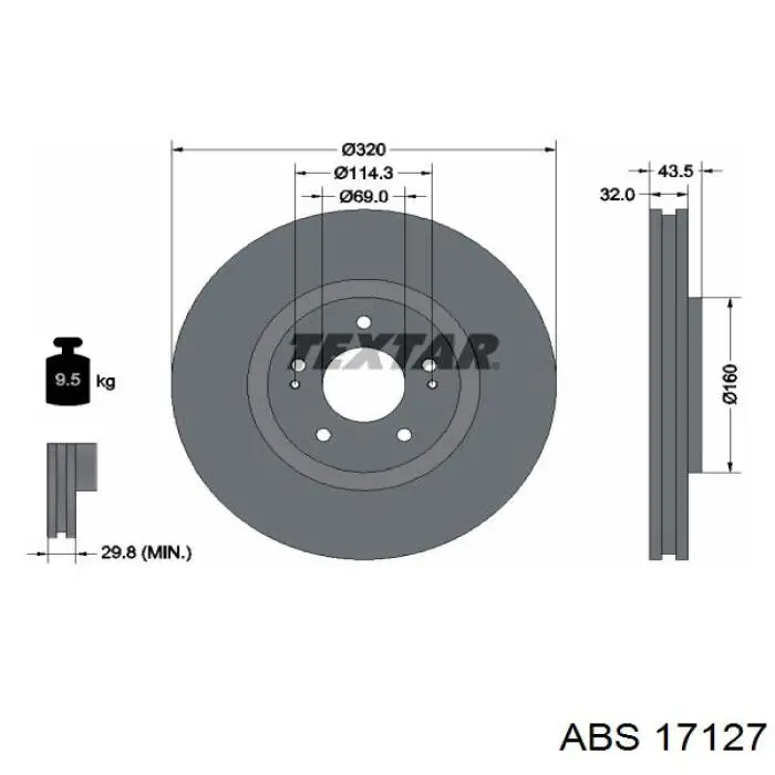 17127 ABS диск гальмівний передній