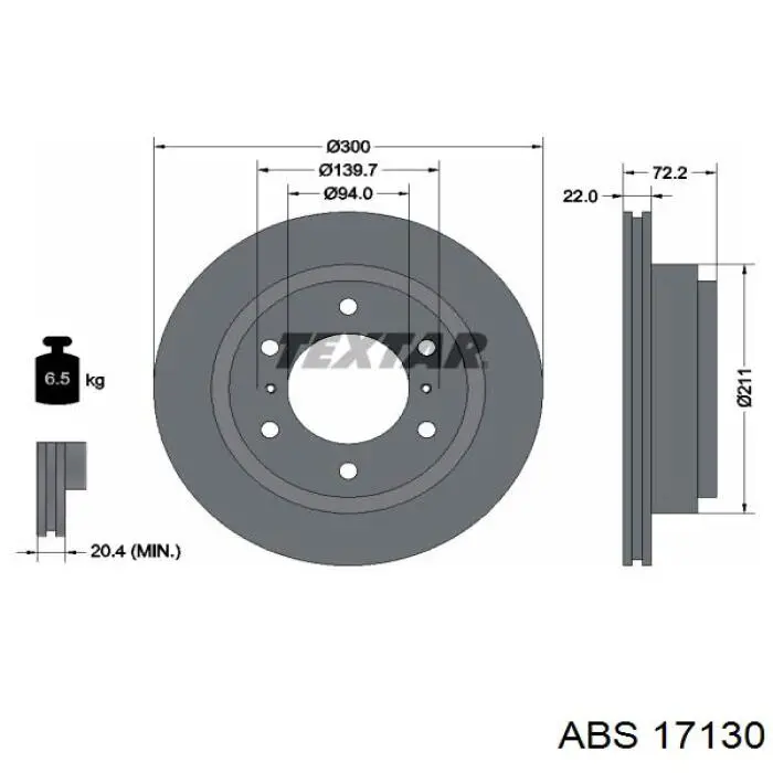 17130 ABS диск гальмівний задній