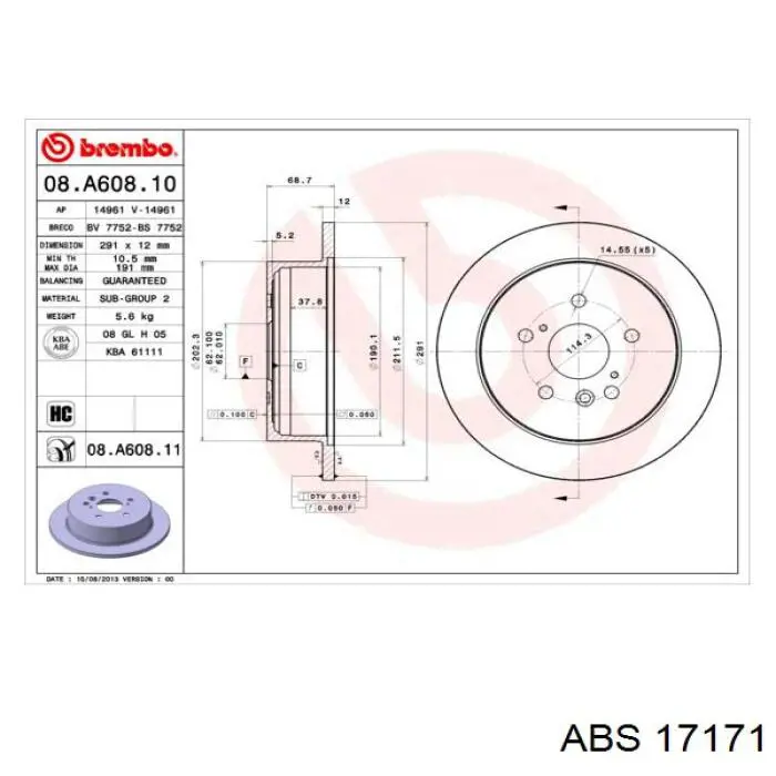 Задні дискові гальма ABS 17171 ціна, від 32.92 USD