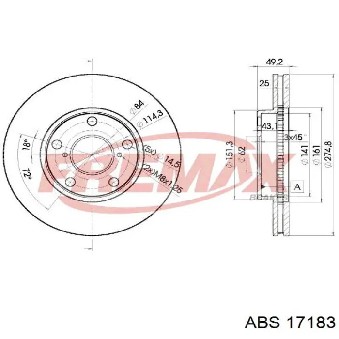 Купити 17183 ABS Ротор гальмівний
