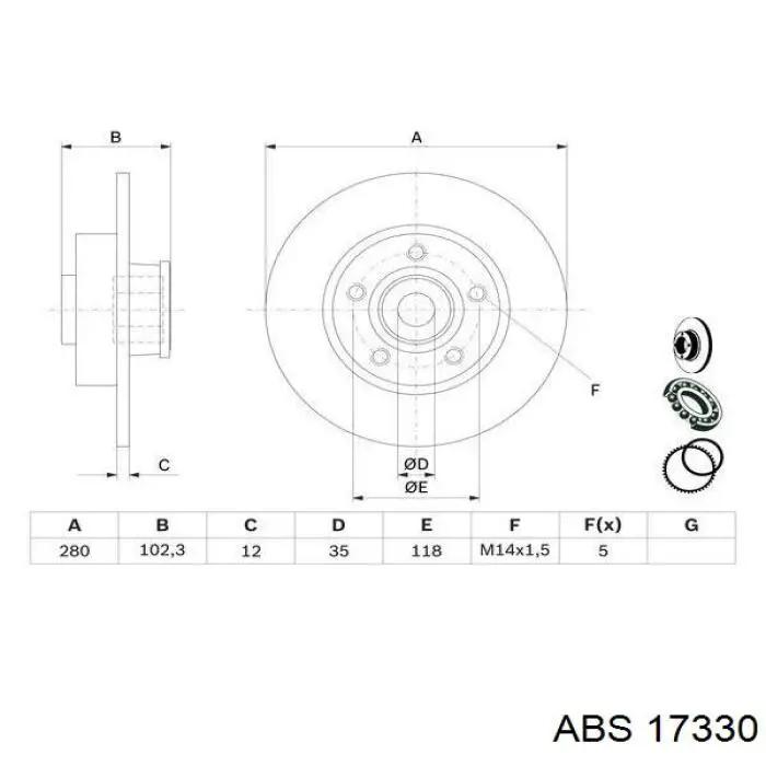 Гальмівні диски 17330 ABS