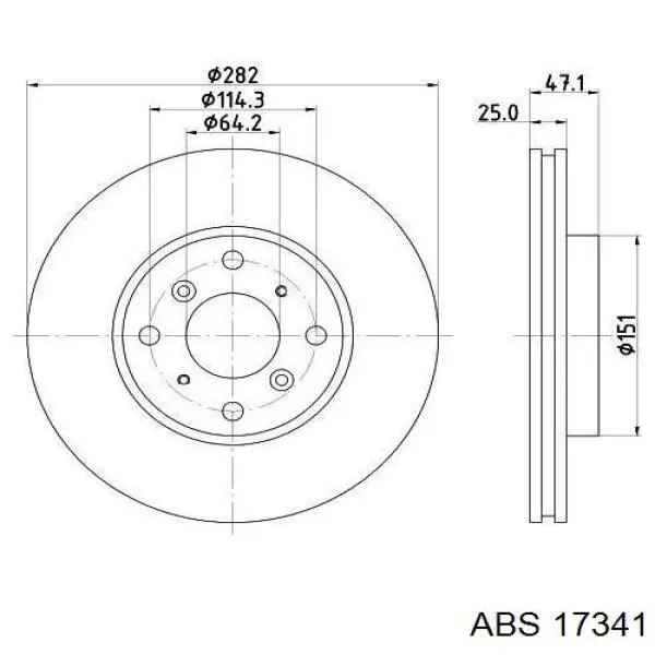 17341 ABS диск гальмівний передній