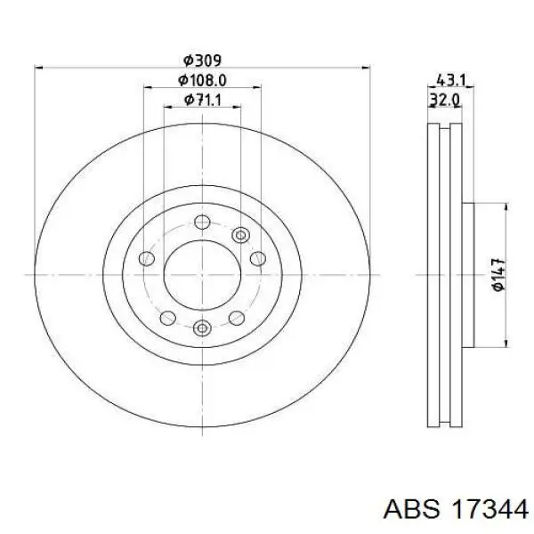 17344 ABS Гальмо дискове переднє