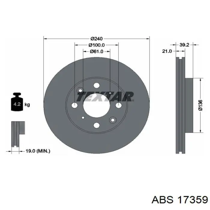 17359 ABS Гальмо дискове переднє