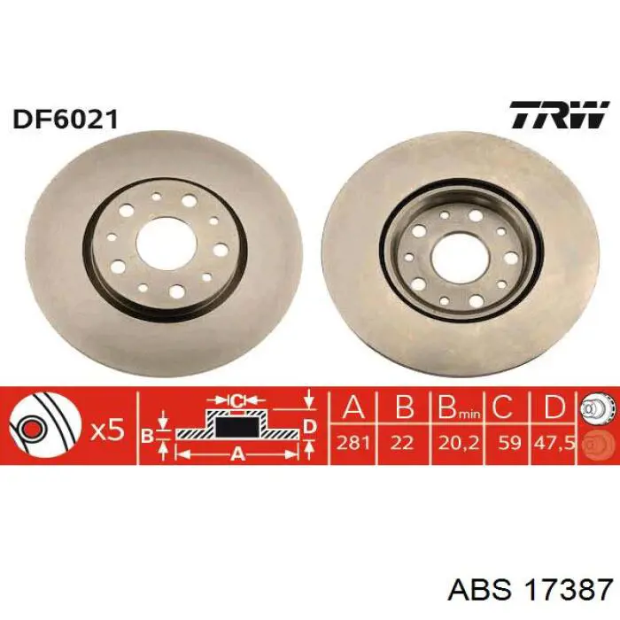 DF6021 TRW Дискові гальма
