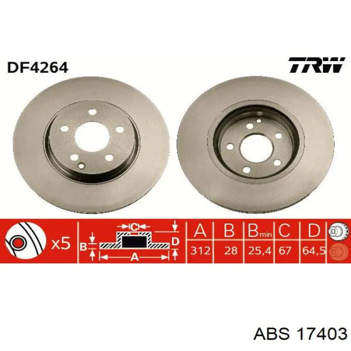 17403 ABS диск гальмівний передній