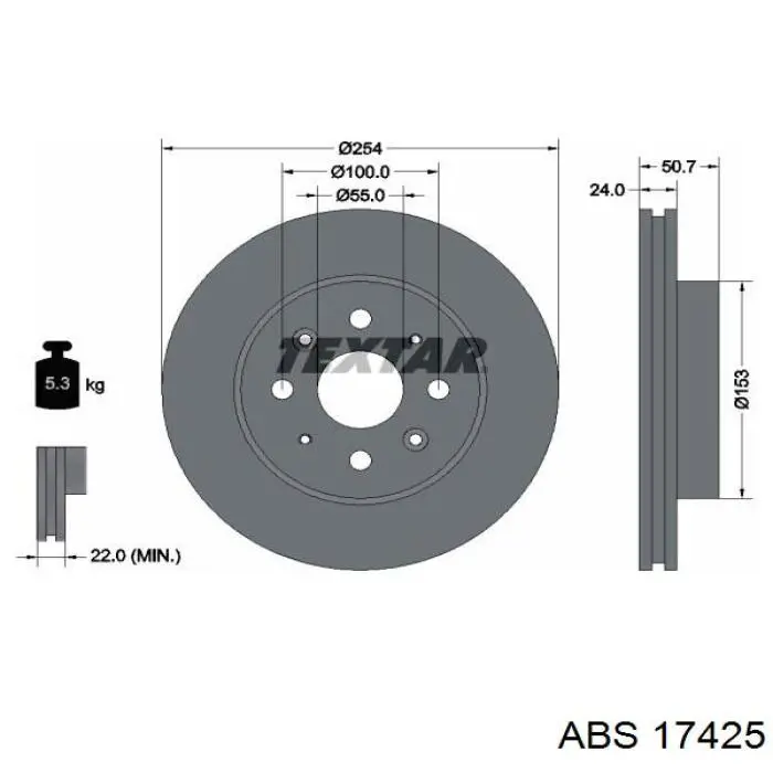 17425 ABS диск гальмівний передній