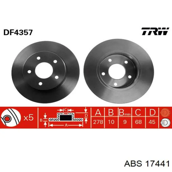Задні дискові гальма ABS 17441 ціна, від 27.66 USD
