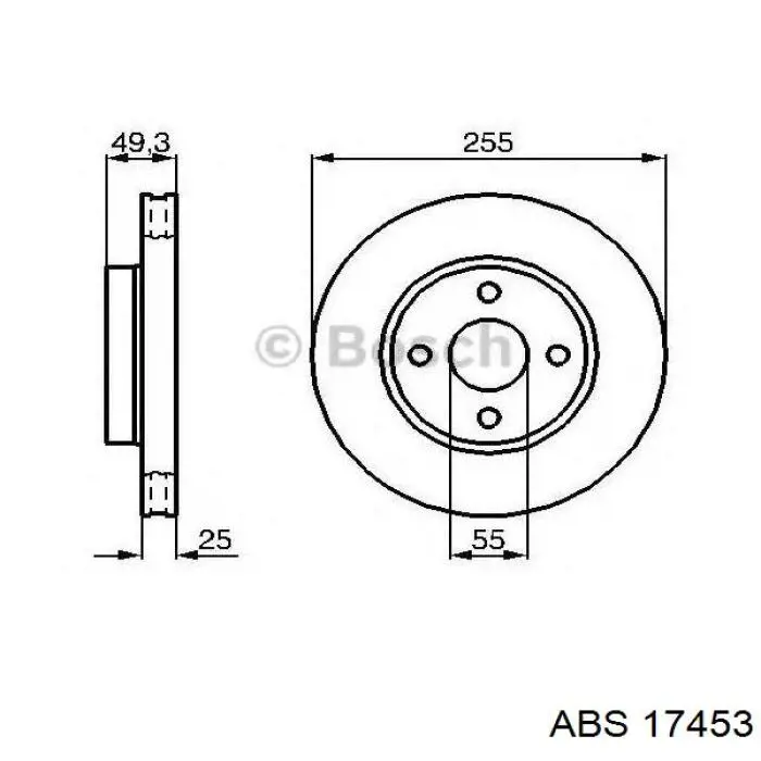 Гальмівні диски передні 17453 ABS