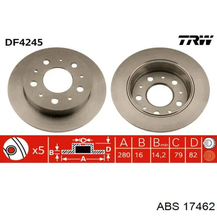 Купити 17462 ABS Диск заднього гальма