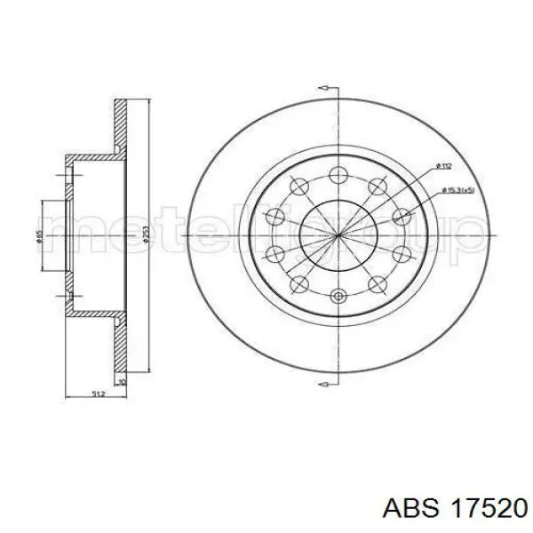 Купити 17520 ABS Диск заднього гальма