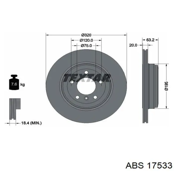 17533 ABS диск гальмівний задній