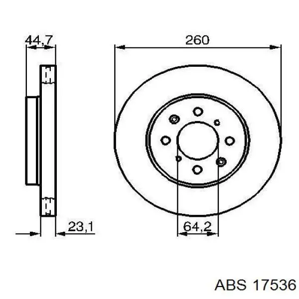 17536 ABS диск гальмівний передній