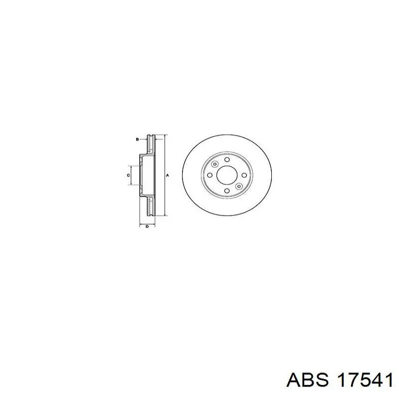 Диск переднього гальма ABS 17541 ціна, від 28.54 USD