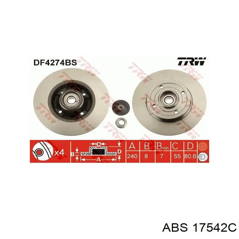 17542C ABS диск гальмівний задній