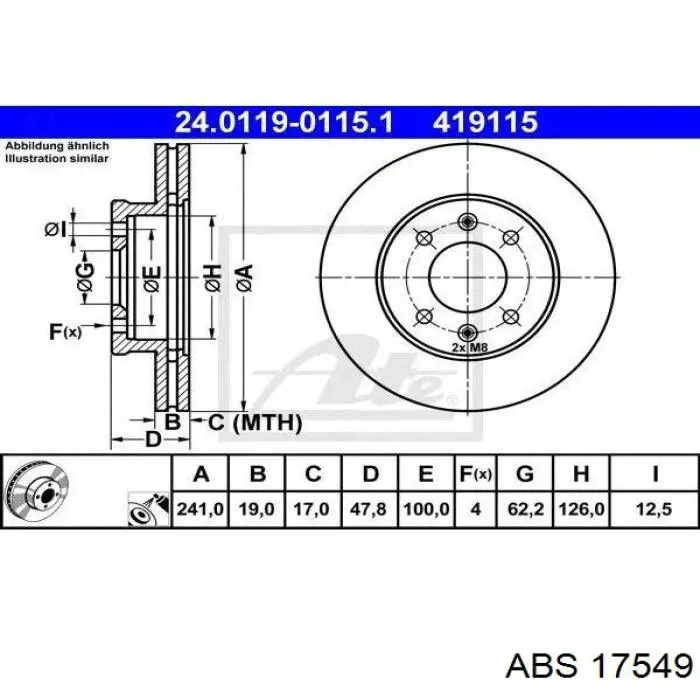 Купити 17549 ABS Ротор гальмівний