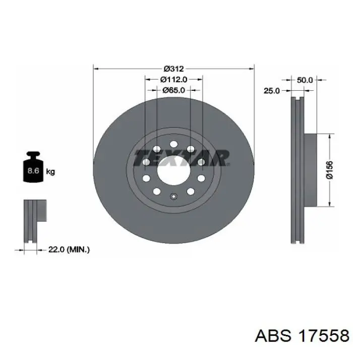 17558 ABS диск гальмівний передній