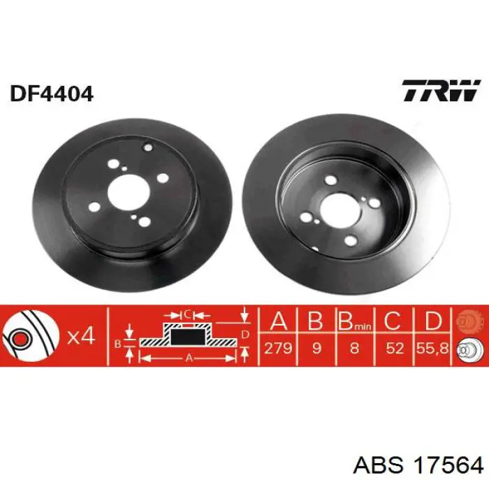17564 ABS диск гальмівний задній