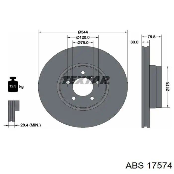 17574 ABS диск гальмівний передній