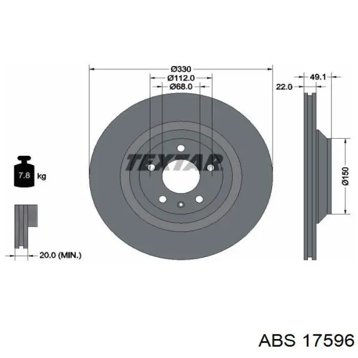 Задні дискові гальма ABS 17596 ціна, від 52.09 USD