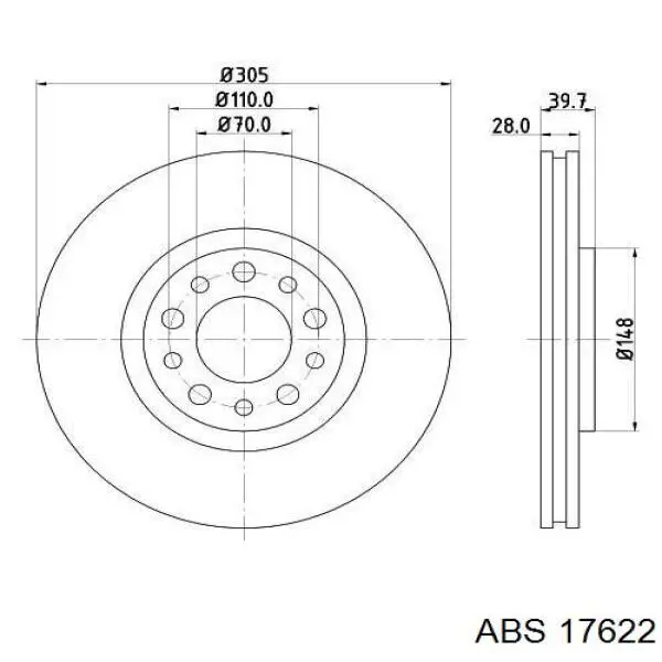 Купити 17622 ABS Ротор гальмівний
