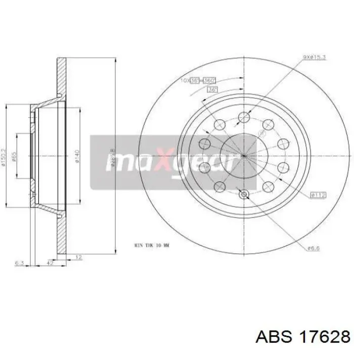 Задні дискові гальма ABS 17628 ціна, від 26.34 USD