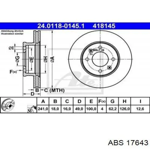 Купити 17643 ABS Ротор гальмівний