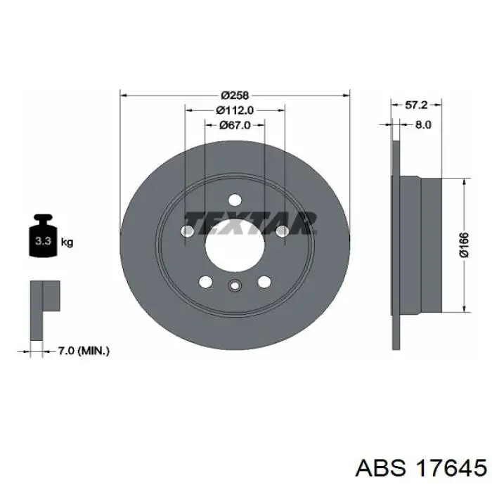 Задні дискові гальма ABS 17645 ціна, від 20.39 USD