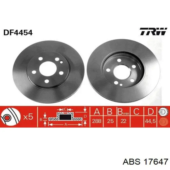 17647 ABS диск гальмівний передній